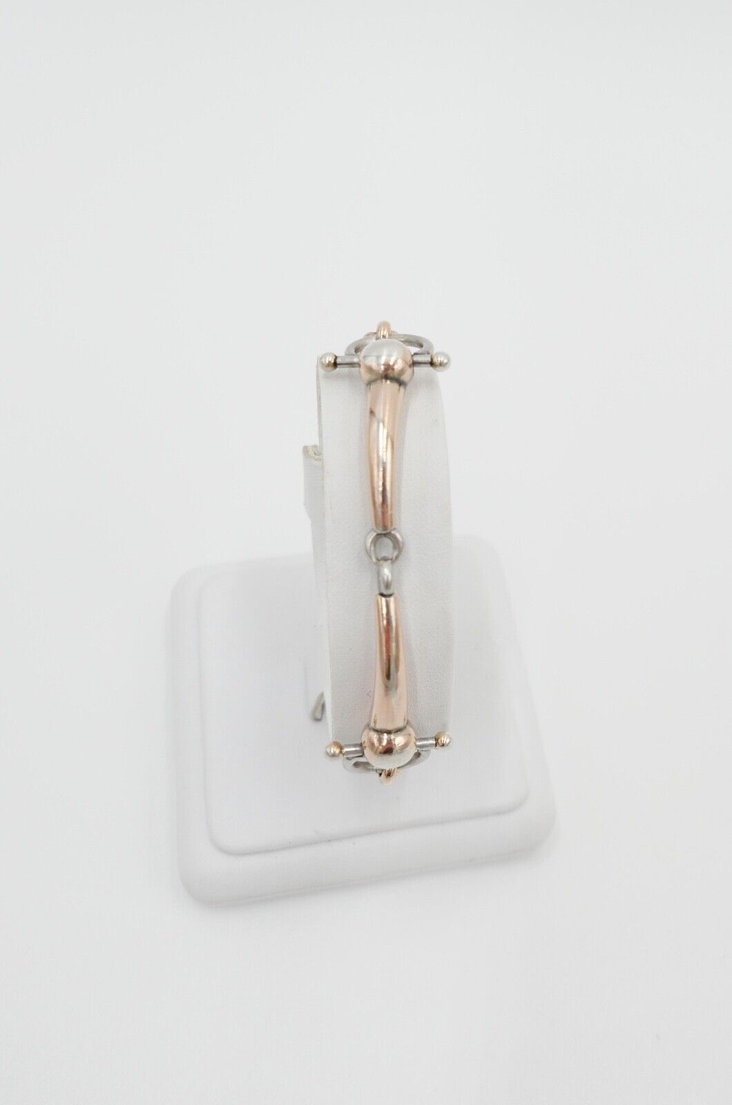 60er Jahre Pferdegebiss Armband 800 Silber vergoldet - Antikhandel-Stuttgart