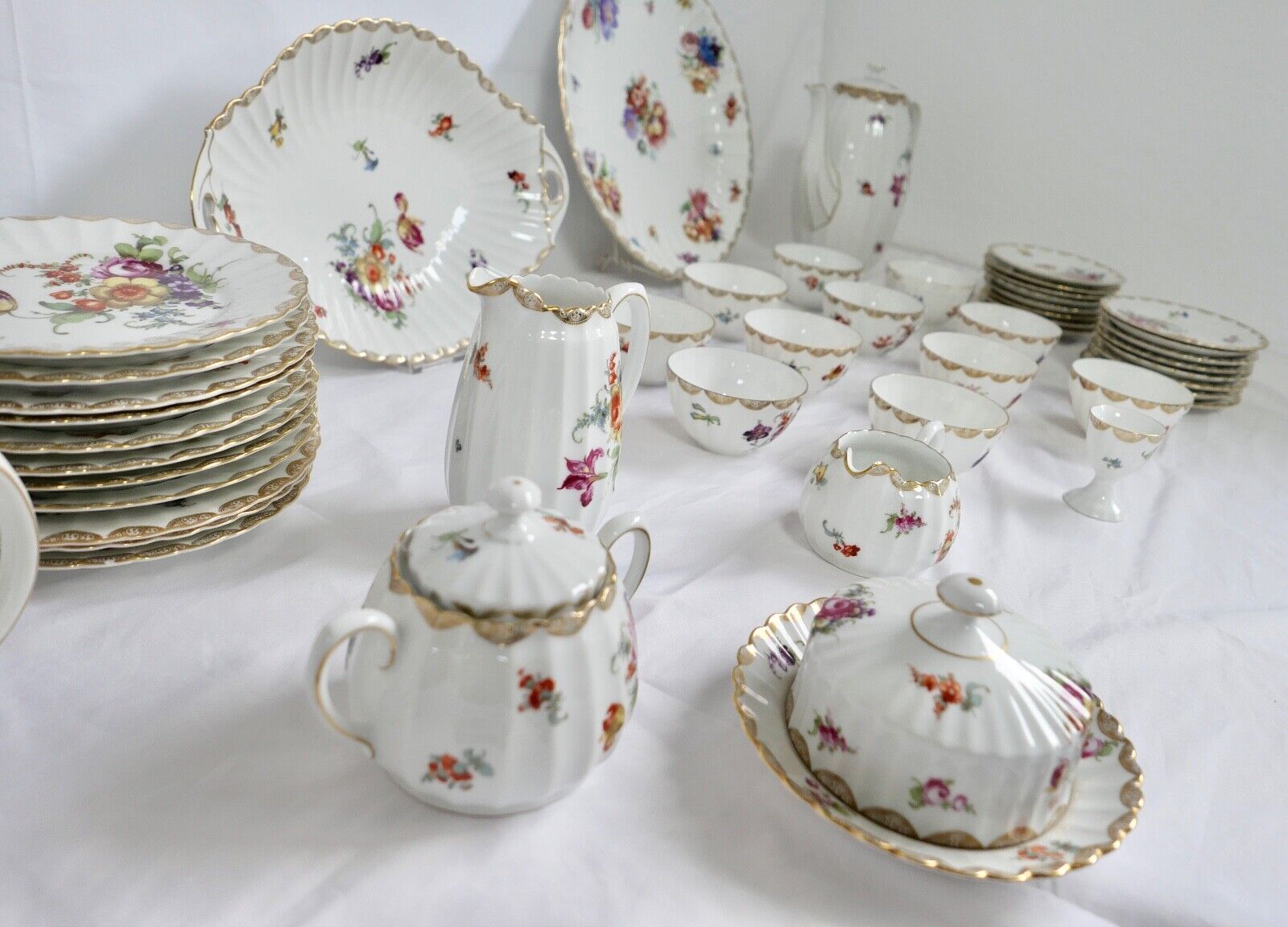 49 Tlg Kaffee Tee Service Württemberg 2188 Porzellan Bauer & Pfeiffer Schorndorf - Antikhandel-Stuttgart