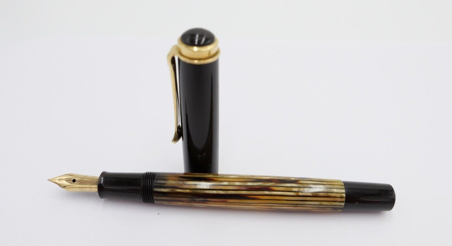 PELIKAN 400 Füller 585 / 14Ct Goldfeder Kolbenfüller Schildpatt M - Antikhandel-Stuttgart