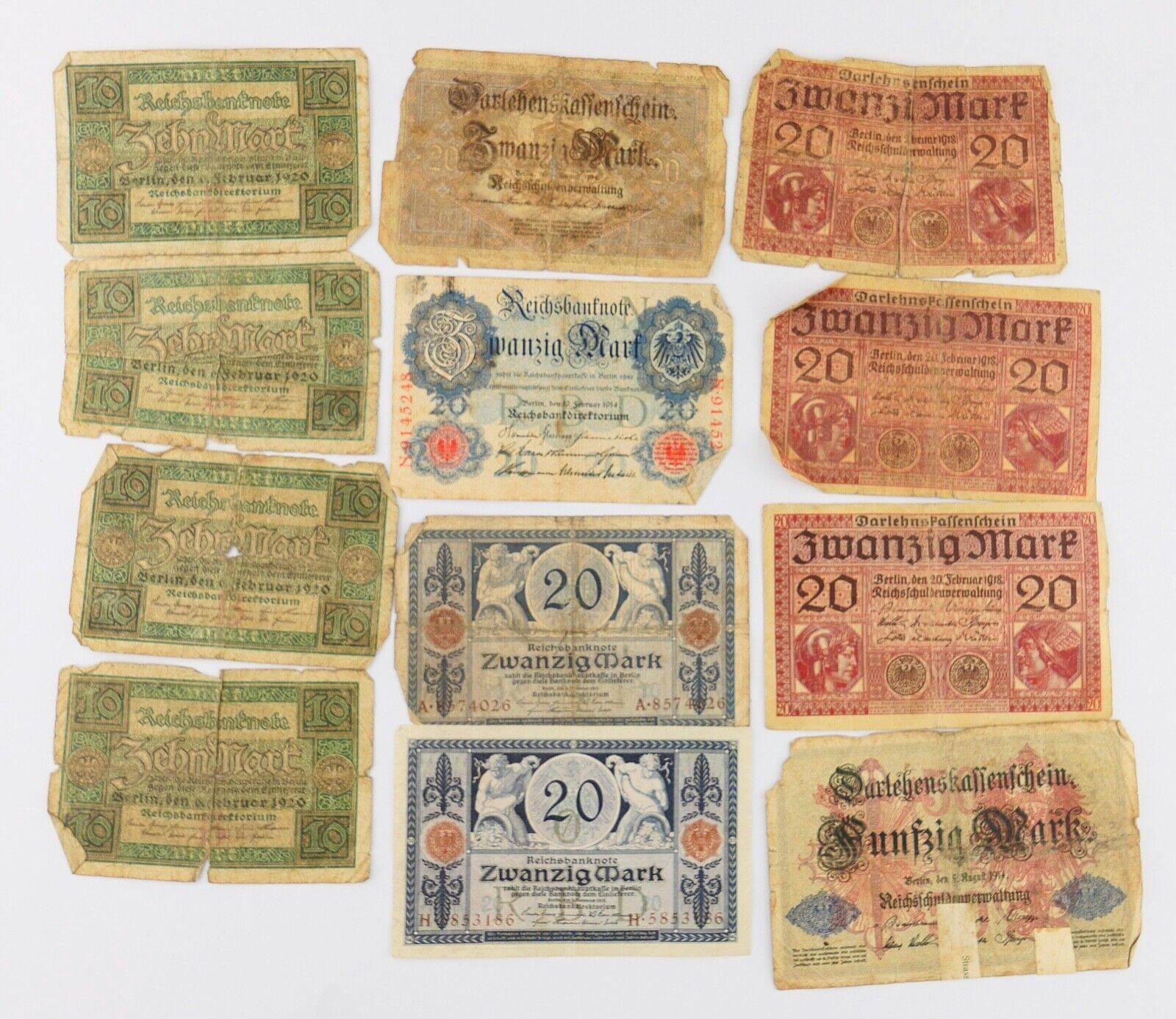 53 Scheine Inflation Posten Konvolut Geldscheine RO. Banknoten Mark Dinar - Antikhandel-Stuttgart