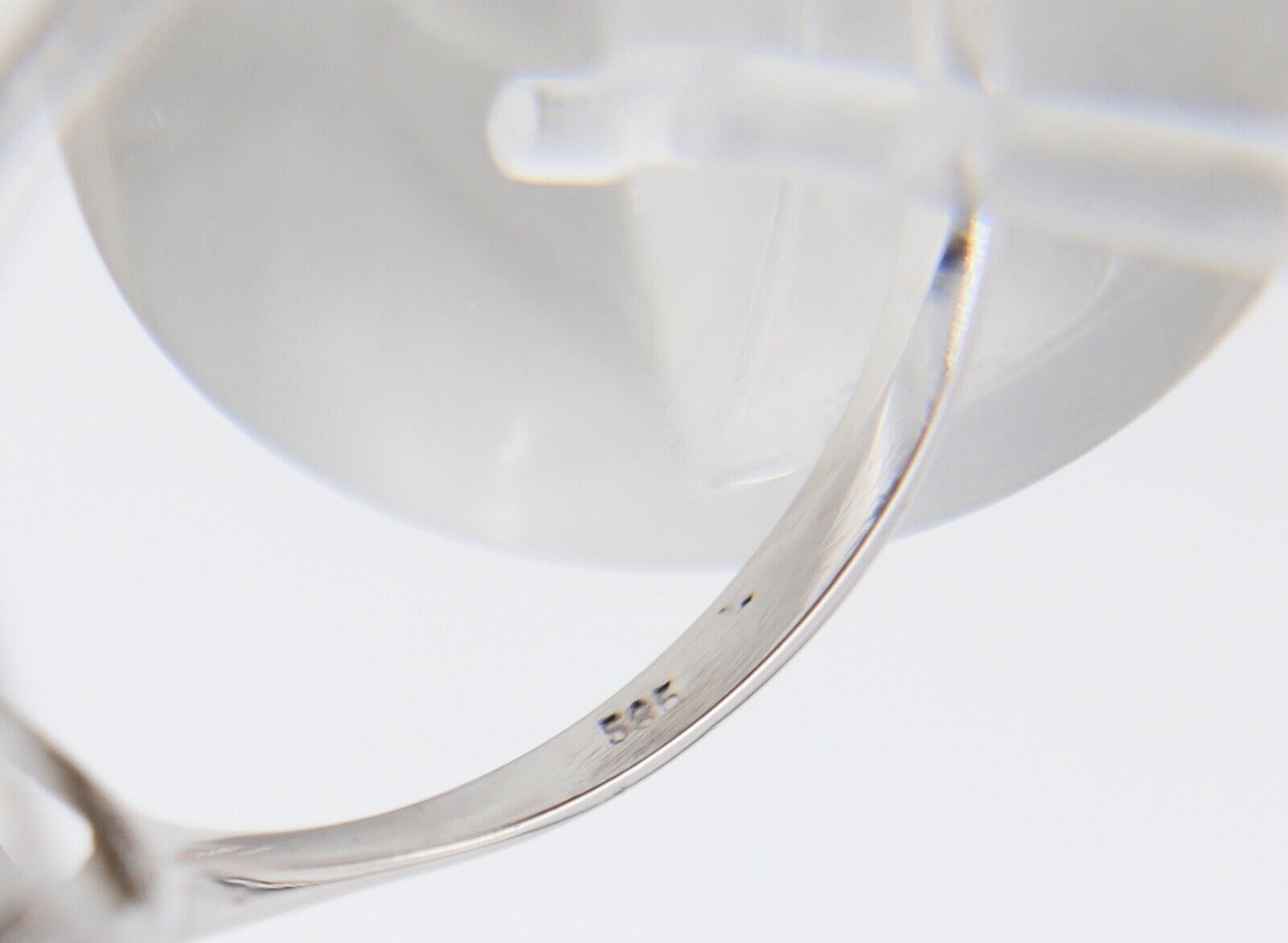 Damen Cocktail Ring 585 14K synthetisch Saphir Brillant Weißgold Gr. 62 0,38 Ct - Antikhandel-Stuttgart