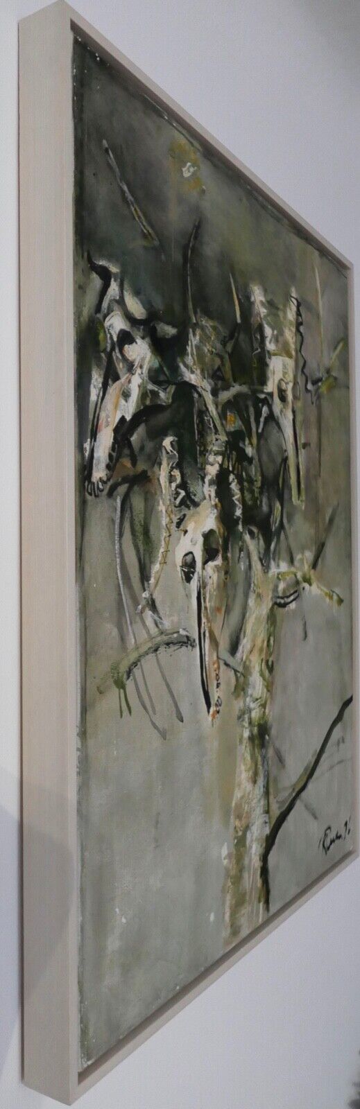 1996 Original Turaev Rustam - Рустам Тураев MAZOR 4 Öl 83x103 cm gerahmt Schädel - Antikhandel-Stuttgart