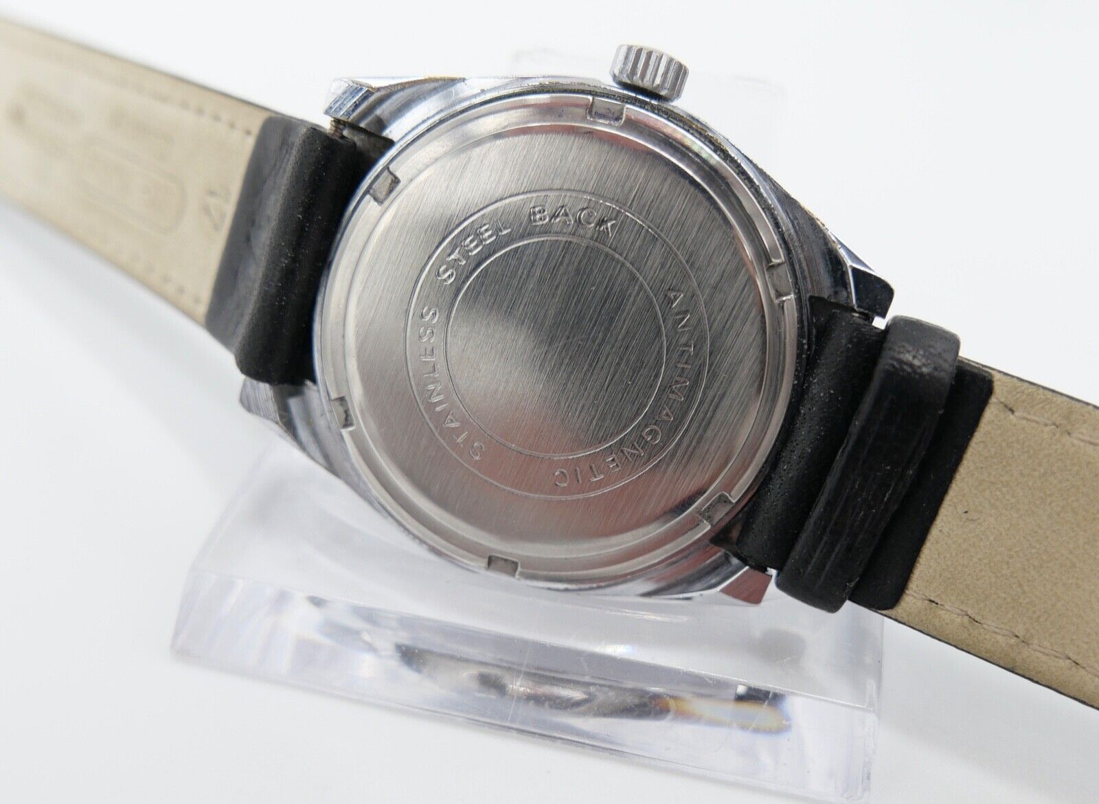 Vintage 70er Jahre GAMA FE 233-66 Handaufzug 34x38 mm Edelstahl neues Lederband - Antikhandel-Stuttgart