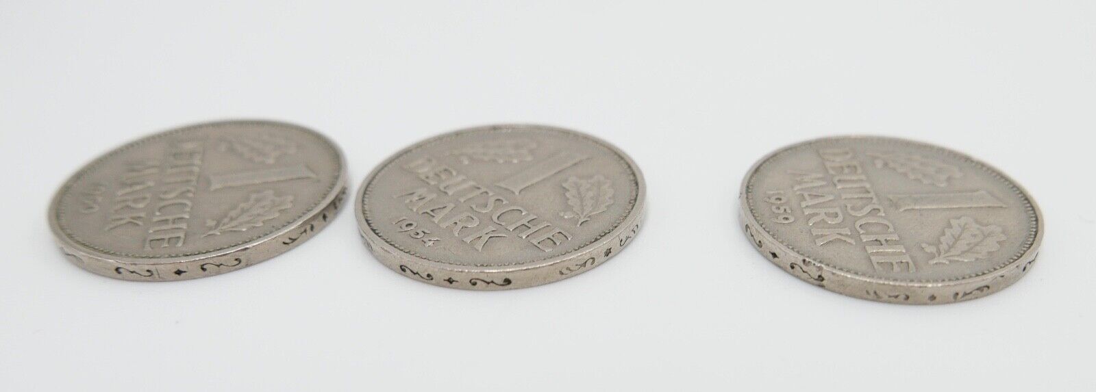 3x 1 DM Deutsche Mark ss - vz 1950 D 1954 J 1959 G Jäger J.385 - Antikhandel-Stuttgart