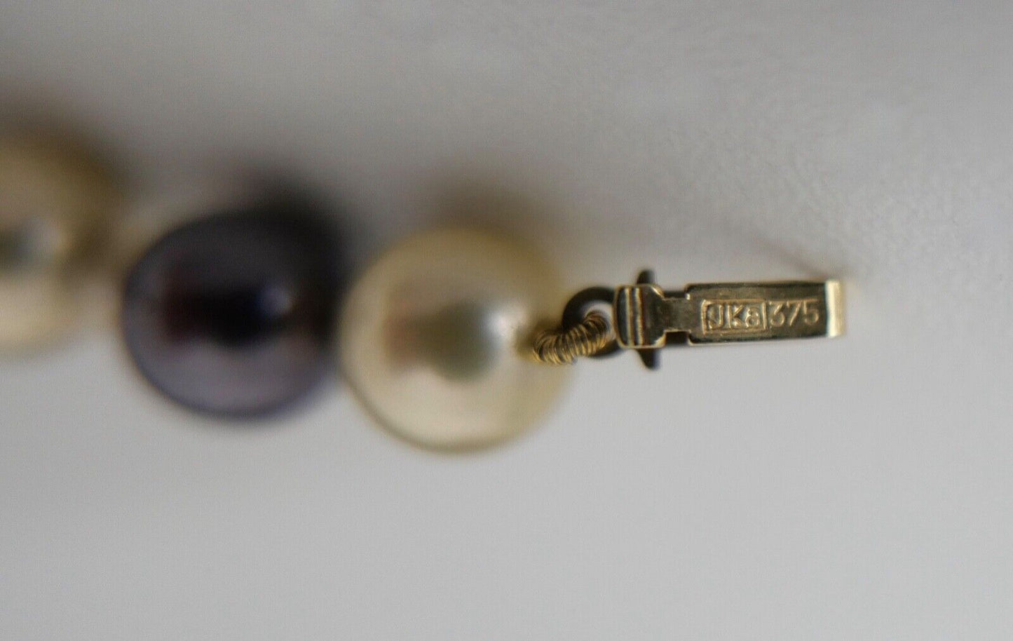 SET Perlenkette Armband individuell Perlen Gold JKa 375 /9K pearl Ø 7-9 mm 75 cm - Antikhandel-Stuttgart