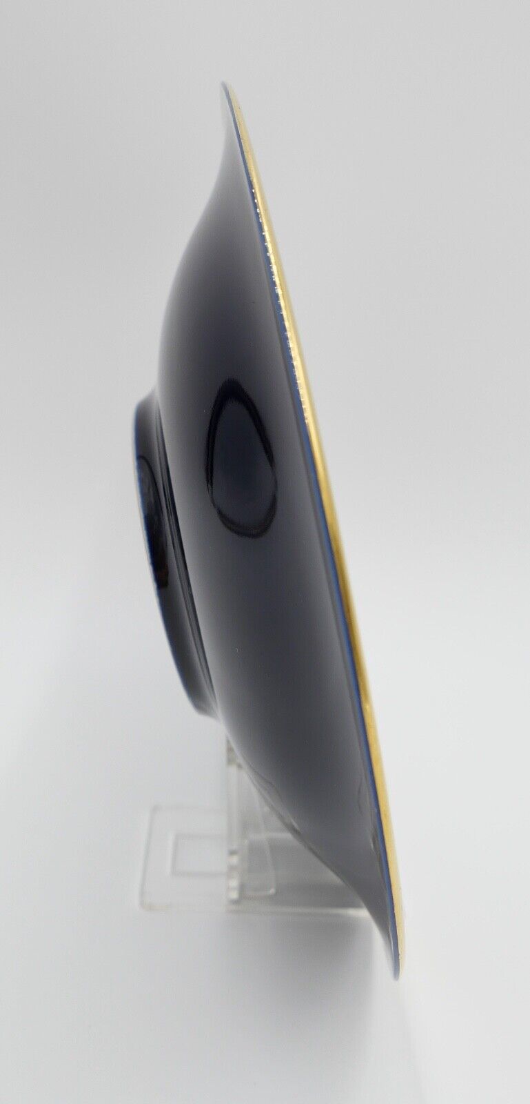 116/3 LINDNER Teller Schale Ø 19,5 cm Porzellan ECHT KOBALT Blume GOLDGRÄSER - Antikhandel-Stuttgart