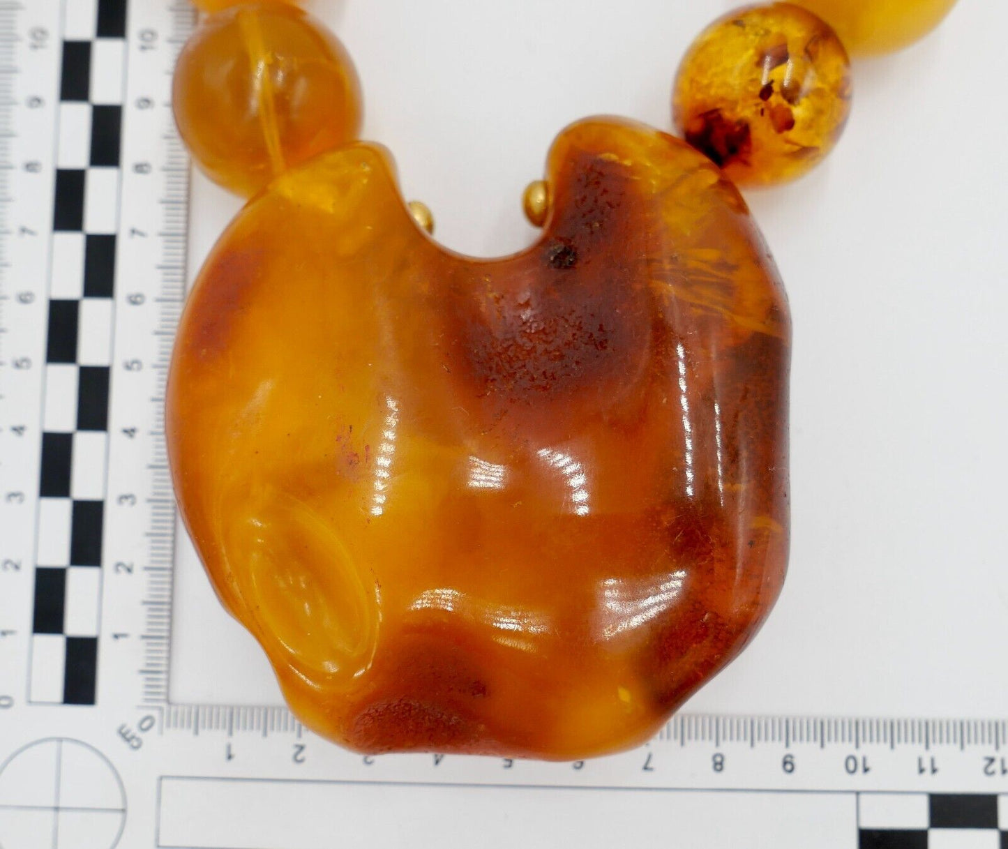 Vintage XXL Bernstein butterscotch Kette Collier Amber 340 Gramm Silber Magnet - Antikhandel-Stuttgart