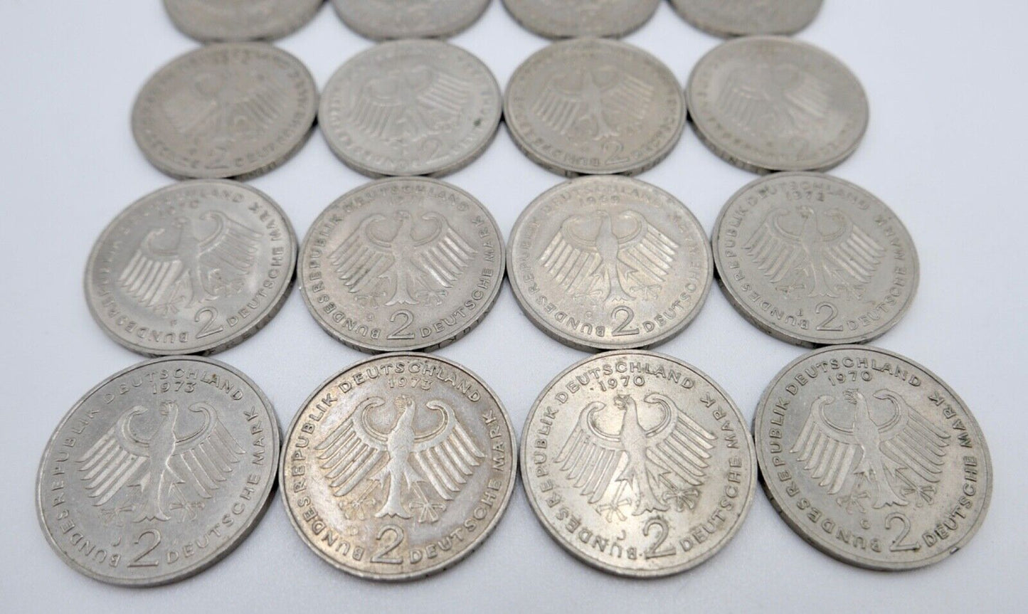 17x 2 DM Mark Konrad Adenauer 1969 - 1973 Jäger J.406 - Antikhandel-Stuttgart