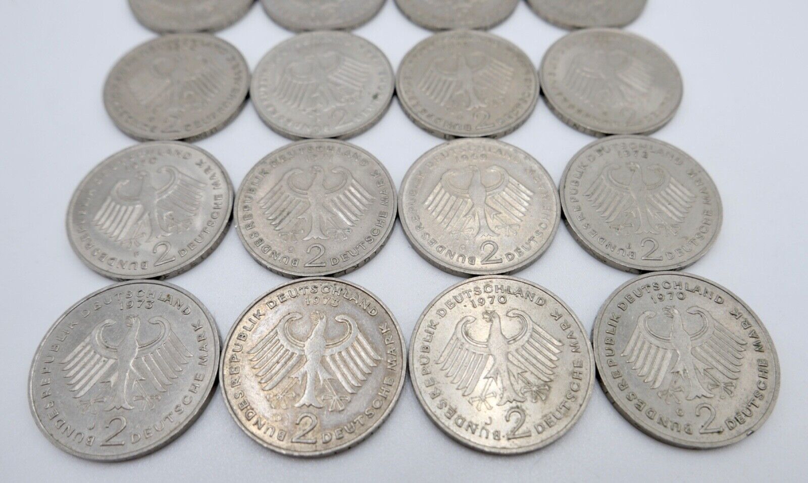 17x 2 DM Mark Konrad Adenauer 1969 - 1973 Jäger J.406 - Antikhandel-Stuttgart