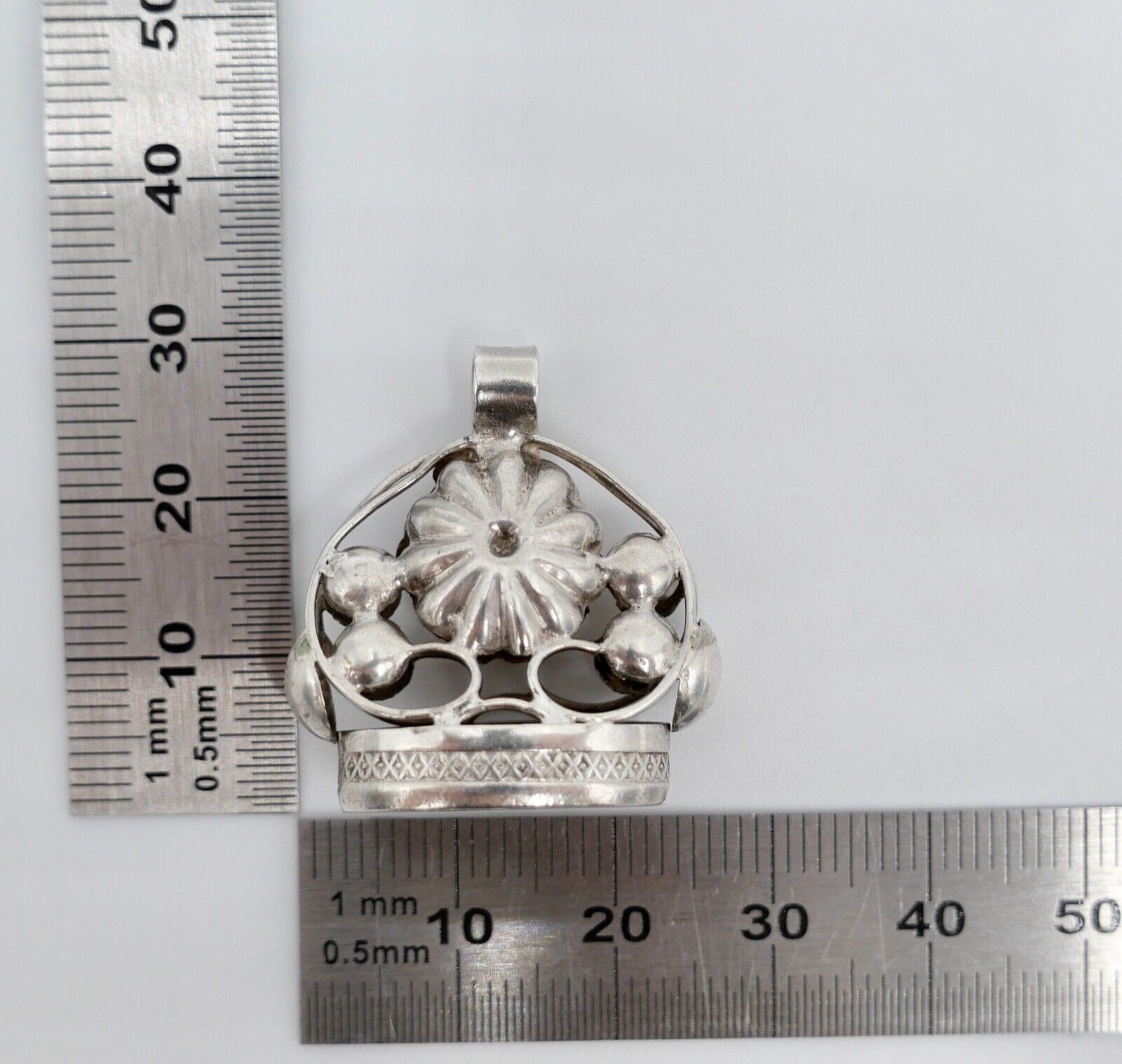 JUGENDSTIL Anhänger PETSCHAFT SIEGEL " F J G " STEMPEL Silber - Antikhandel-Stuttgart