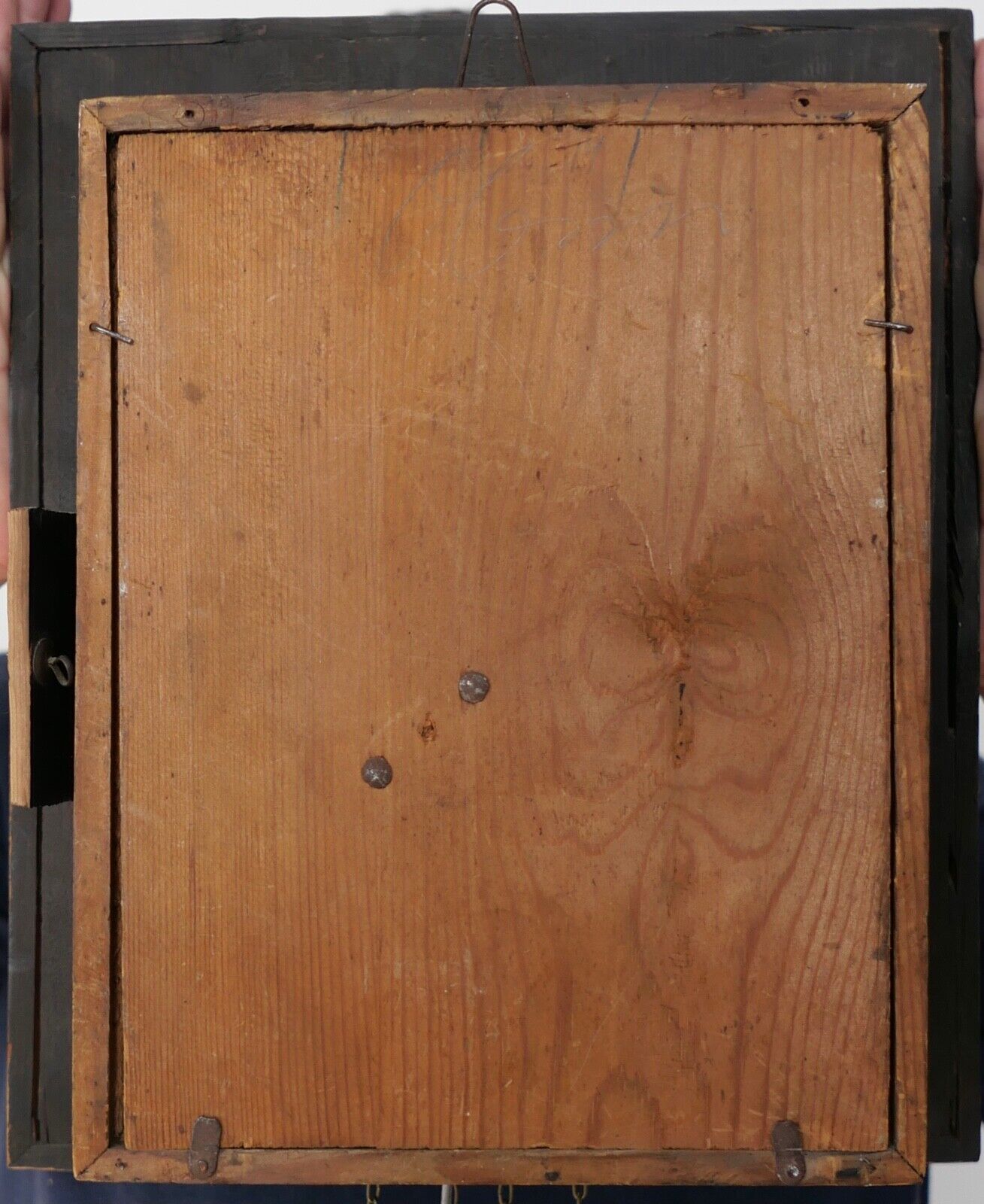 BIEDERMEIER antike Rahmenuhr Bilderuhr Wanduhr Portrait Frauen römische Ziffern - Antikhandel-Stuttgart