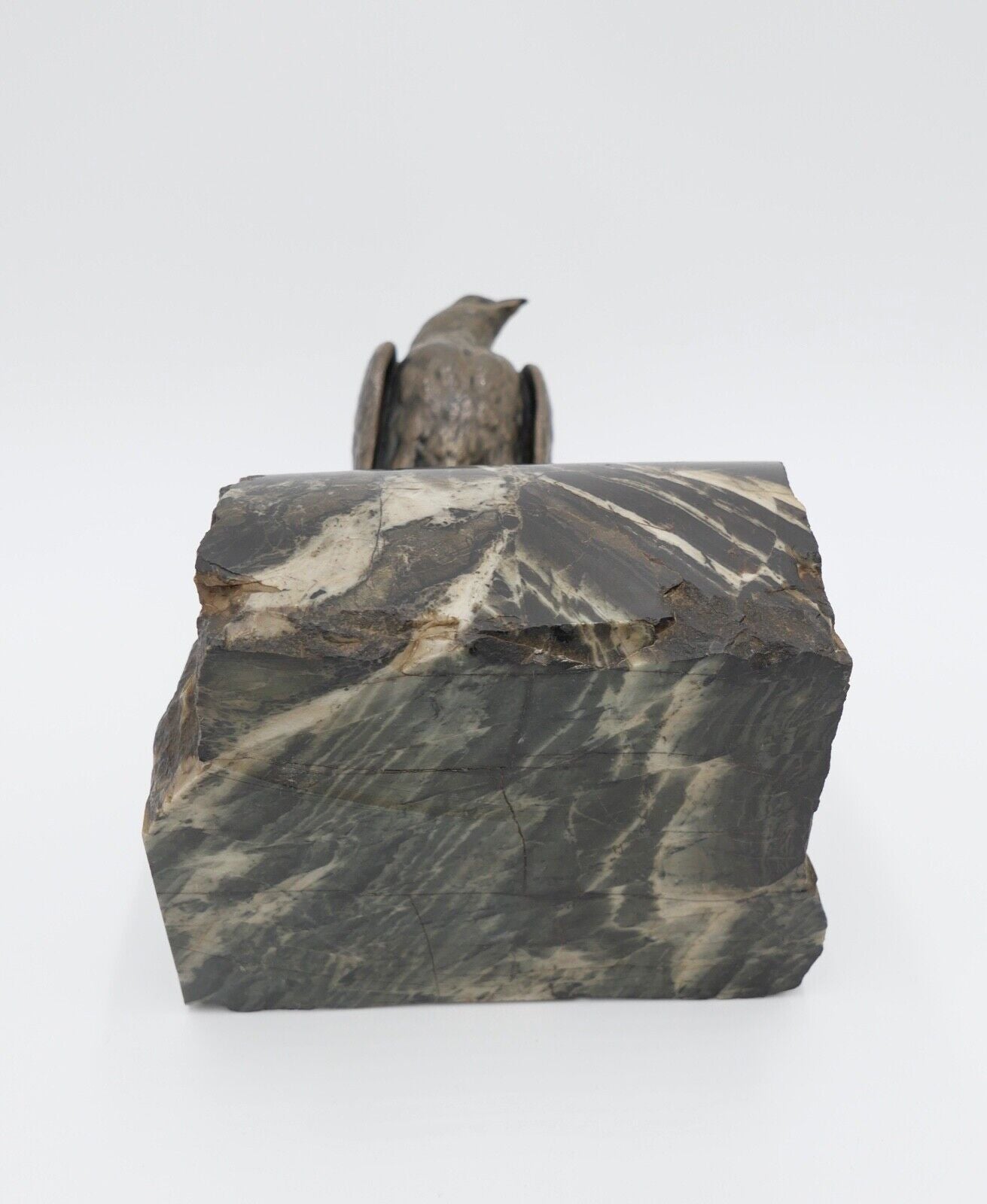 ADLER Bronze Figur bronziert Skulptur Marmor Plinthe signiert 22,7 x 14 cm - Antikhandel-Stuttgart