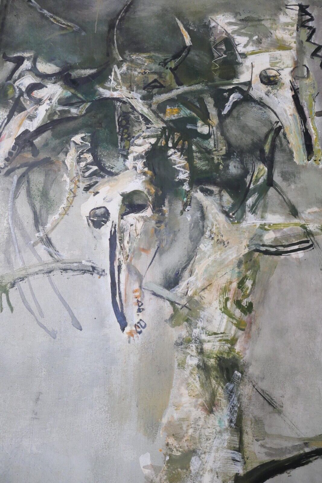 1996 Original Turaev Rustam - Рустам Тураев MAZOR 4 Öl 83x103 cm gerahmt Schädel - Antikhandel-Stuttgart