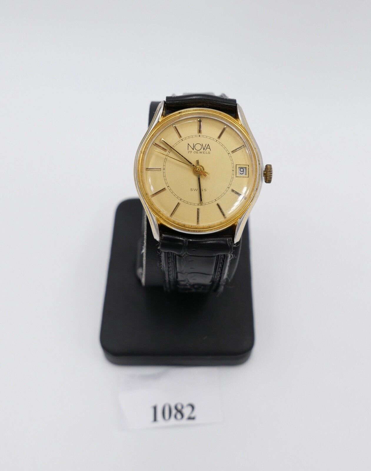 NOVA 1970er Jahre Herrenuhr Handaufzug Cal. EB 8501-76 mit Datum - Antikhandel-Stuttgart