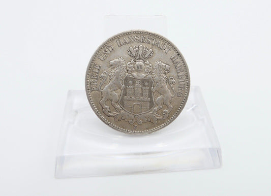 3 Mark 1909 J Jäger J.64 VZ-STG Freie und Hansestadt Hamburg Silber - Antikhandel-Stuttgart