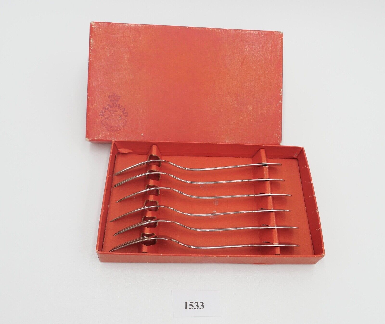 800 Silber Besteck 6 tlg. Kuchengabel Gebrüder Reiner Spatenmuster Monogramm JM - Antikhandel-Stuttgart