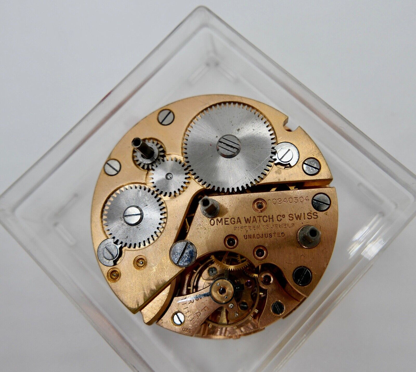 OMEGA 42.9-8D REV Handaufzug 40-50er 42.9 8D Uhrwerk Tischuhr Wecker - Antikhandel-Stuttgart