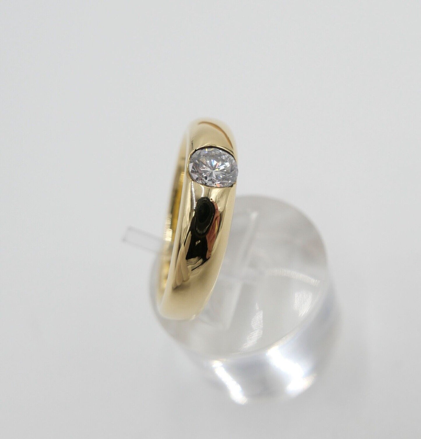 Massiver Solitär Gelbgold Damen Brillant Ring 0,46 Ct 750 18K Gr.59 SI - E - Antikhandel-Stuttgart