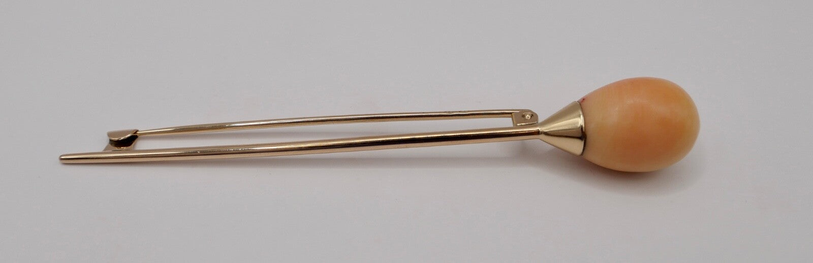 seltene große antike Rotgold Anstecknadel mit Koralle 585 Österreich