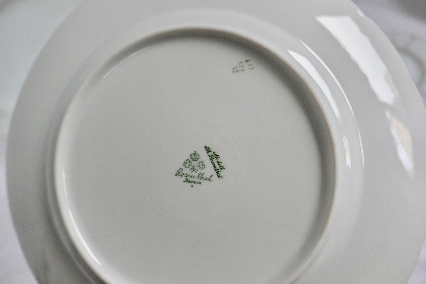 28 tlg. Rosenthal Speiseservice Ph.Rosenthal Goldrand Korbrand Barock 1930er - Antikhandel-Stuttgart