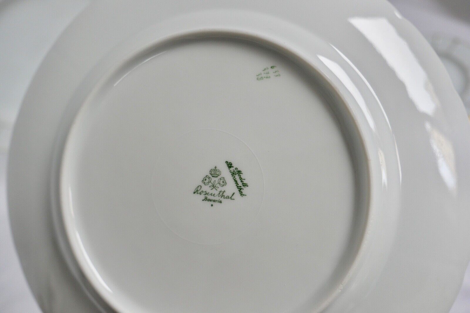 28 tlg. Rosenthal Speiseservice Ph.Rosenthal Goldrand Korbrand Barock 1930er - Antikhandel-Stuttgart