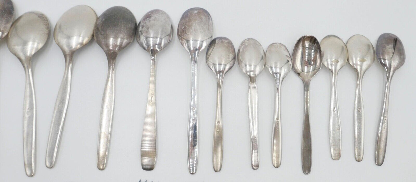 27 Teile Posten Berndorf Besteck diverse Modelle 90er Silber Löffel Gabel Messer - Antikhandel-Stuttgart