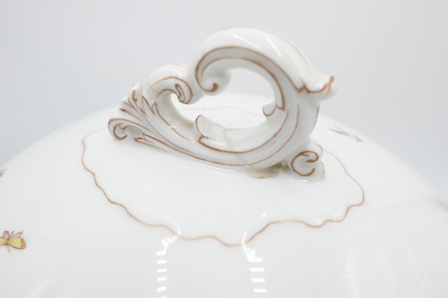 um 1900 große JUGENDSTIL XL Suppenterrine florales Dekor Blumenmuster Gravur - Antikhandel-Stuttgart