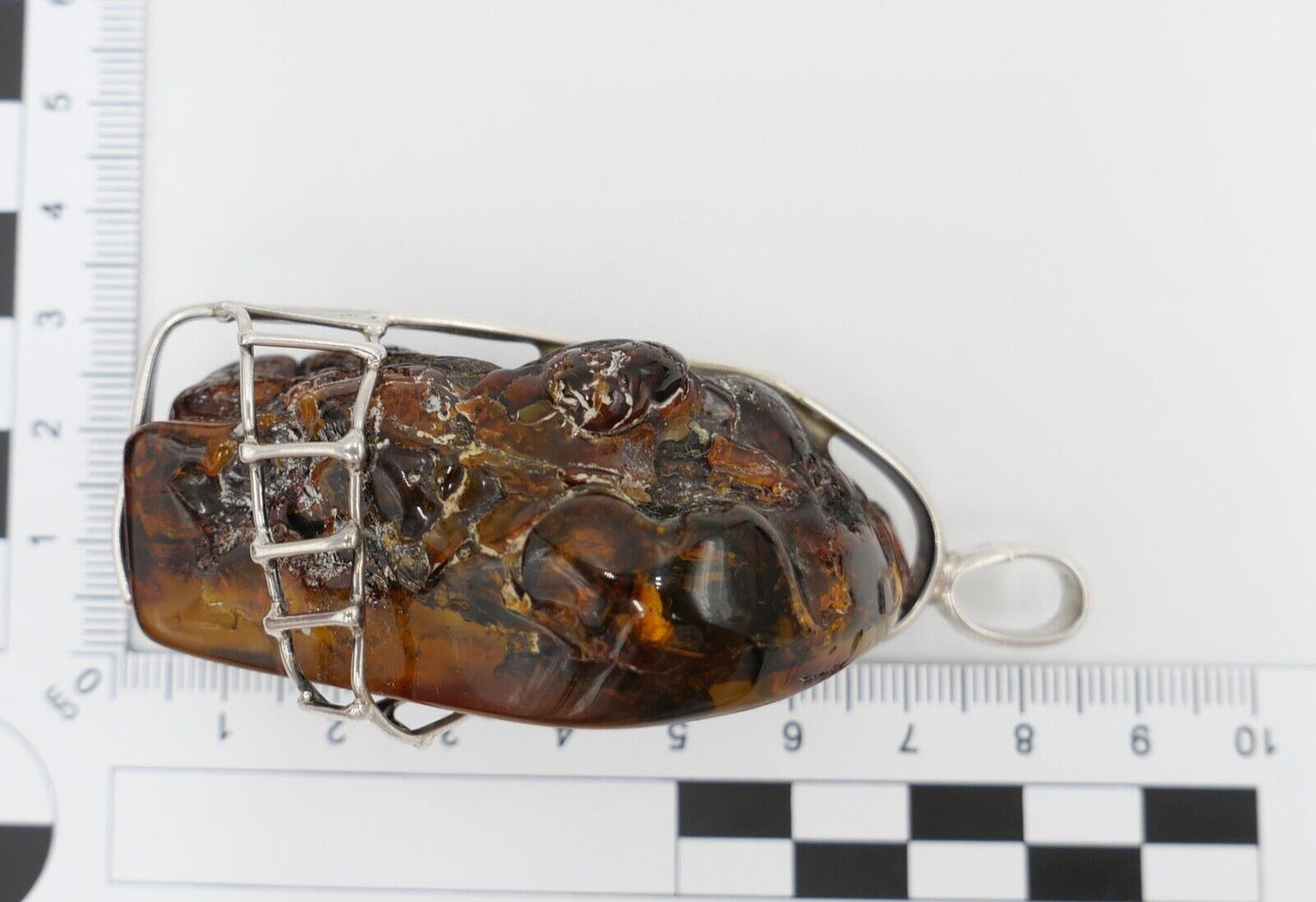 großer Bernstein Anhänger 925 Silber 41,4 Gramm Amber 8 cm HANDGEFERTIGT - Antikhandel-Stuttgart