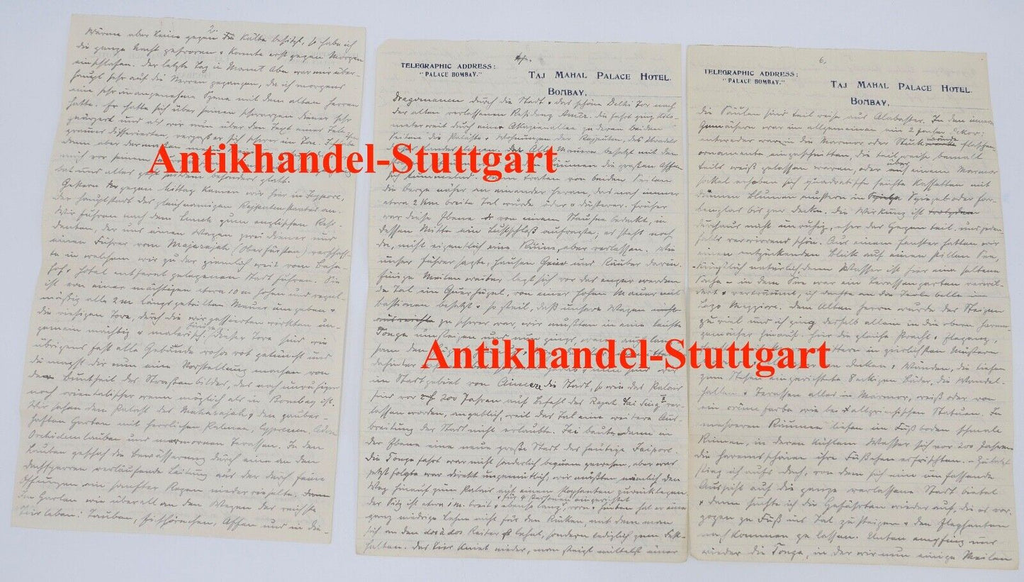 Alte Brief Telegramm Bericht " TAJ MAHAL PALACE HOTEL BOMBAI " 1910 INDIEN - Antikhandel-Stuttgart