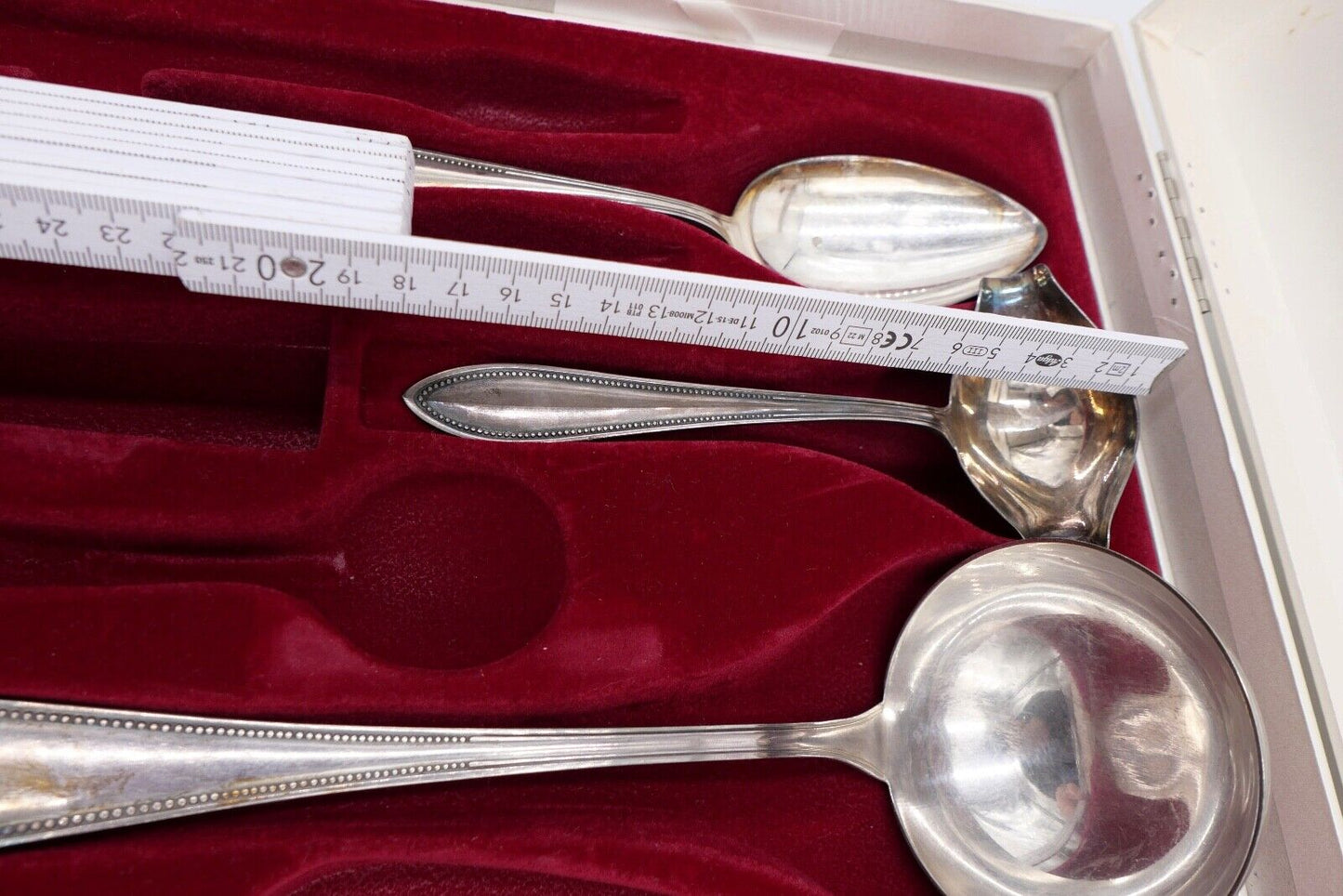 29 tlg. 90er ähnl. WMF 500 Perlrand cutlery Besteck Gabel Löffel Schöpfer Set - Antikhandel-Stuttgart