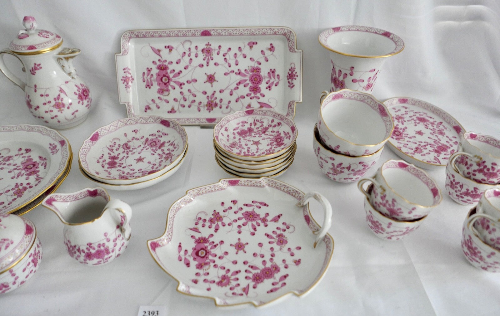 Meissen 1. Wahl Kaffee Mokka Service 25 Teile Porzellan Indisch Purpur