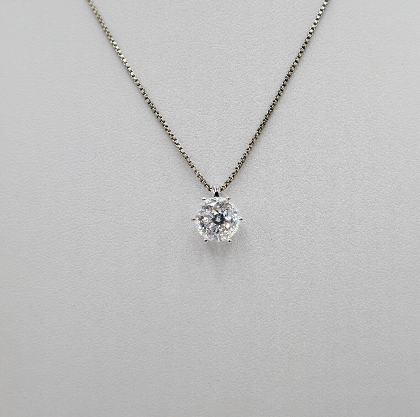 90er Jahre Solitär Weißgold 585 14K Anhänger mit Zirkonia DQCZ NEU - Antikhandel-Stuttgart