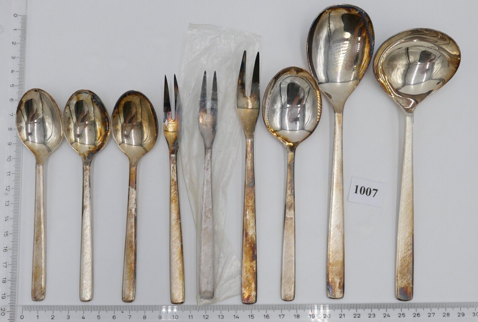 - NEU - 9 Teile BSF DERBY 90er Silber Kaffeelöffel Dessertlöffel Serviergabel - Antikhandel-Stuttgart