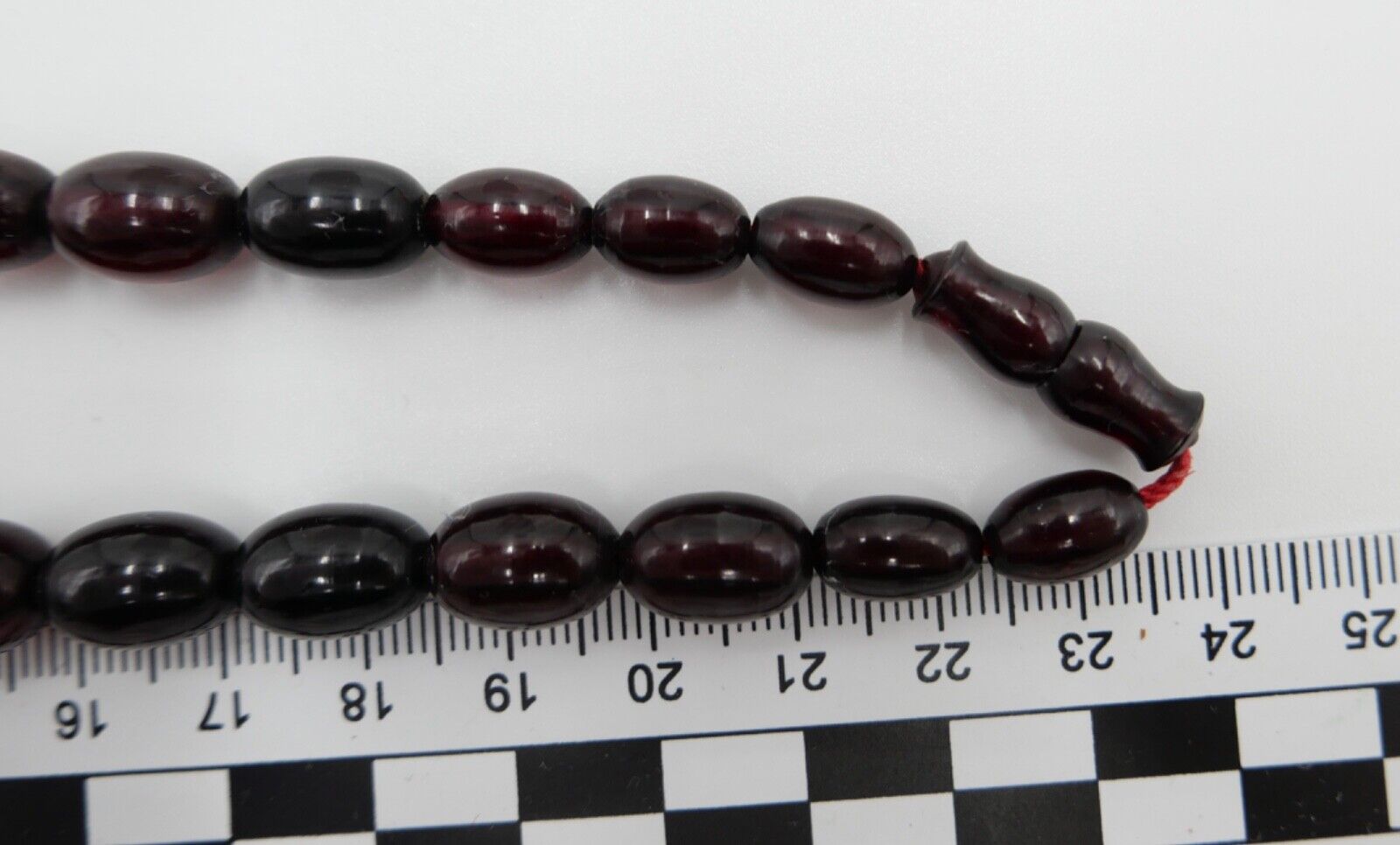 1920er Jahre Cherry Bakelit Rot Oliven bakelite Kette 50 cm - Antikhandel-Stuttgart