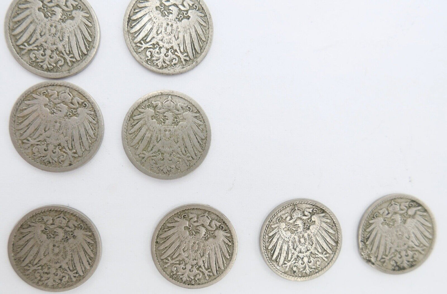 33x 5 Pfennig 1890 - 1905 A D E F G J großer Adler Jäger J.12 ss - stg - Antikhandel-Stuttgart