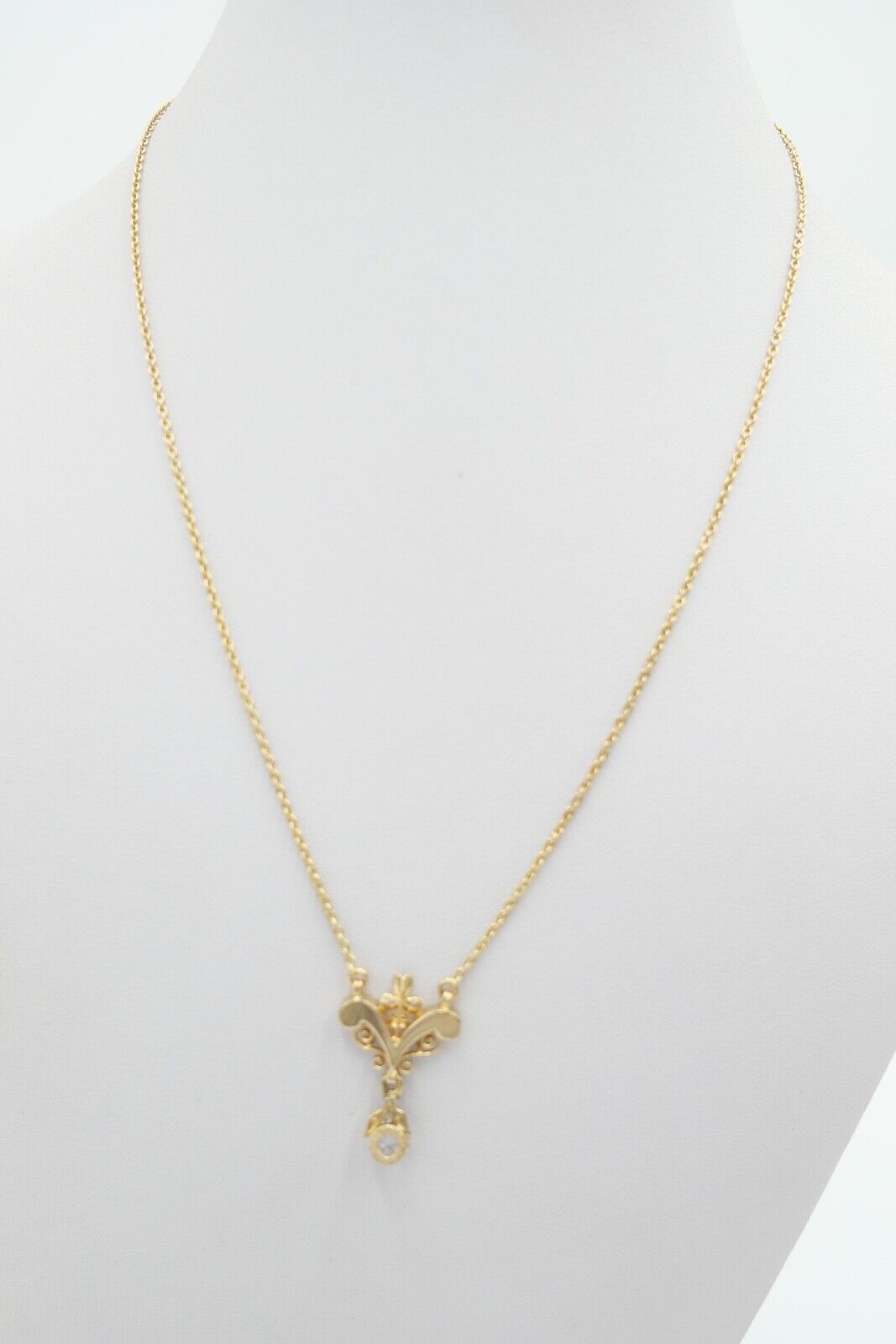 70er Jahre Collier vergoldet 47 cm Spinell Anhänger um 1860 - Antikhandel-Stuttgart