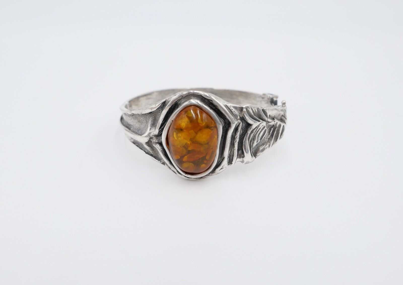 vintage Silber 925 Bernstein Armband Armreif Armspange Sterlingsilber - Antikhandel-Stuttgart