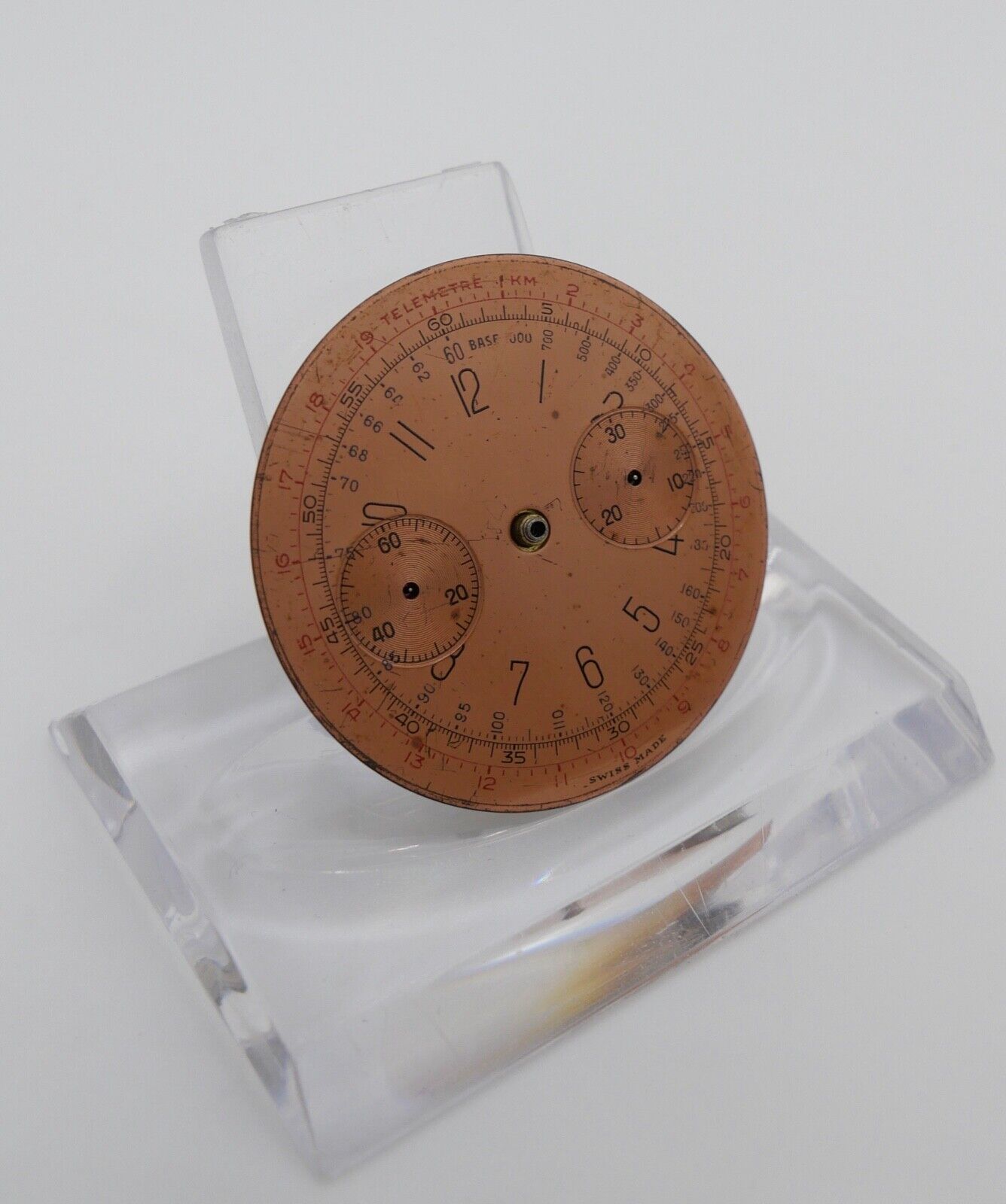 ERSATZTEIL Cal. Landeron Uhrwerk Ziffernblatt Chronograph defekt - Antikhandel-Stuttgart