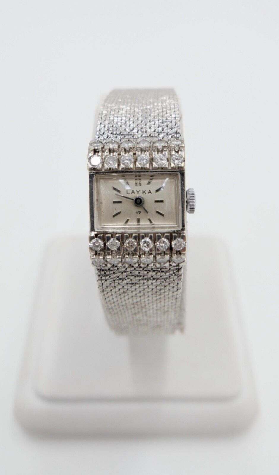 Elegante LAYKA Weißgold Damenuhr 1,32 Ctw mit 24 Brillanten 585 14K - Antikhandel-Stuttgart