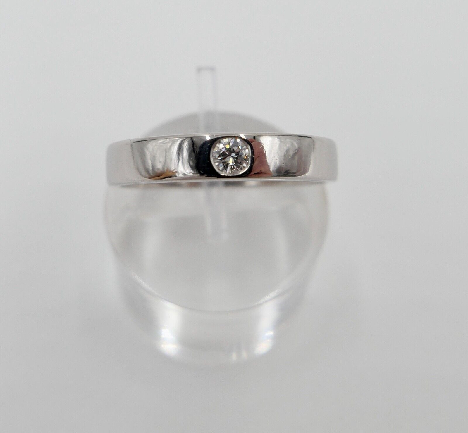 70er Jahre Solitär Weißgold Ring 750 / 18K Gr.59 Diamant / Brillant 0,20Ct EP - Antikhandel-Stuttgart