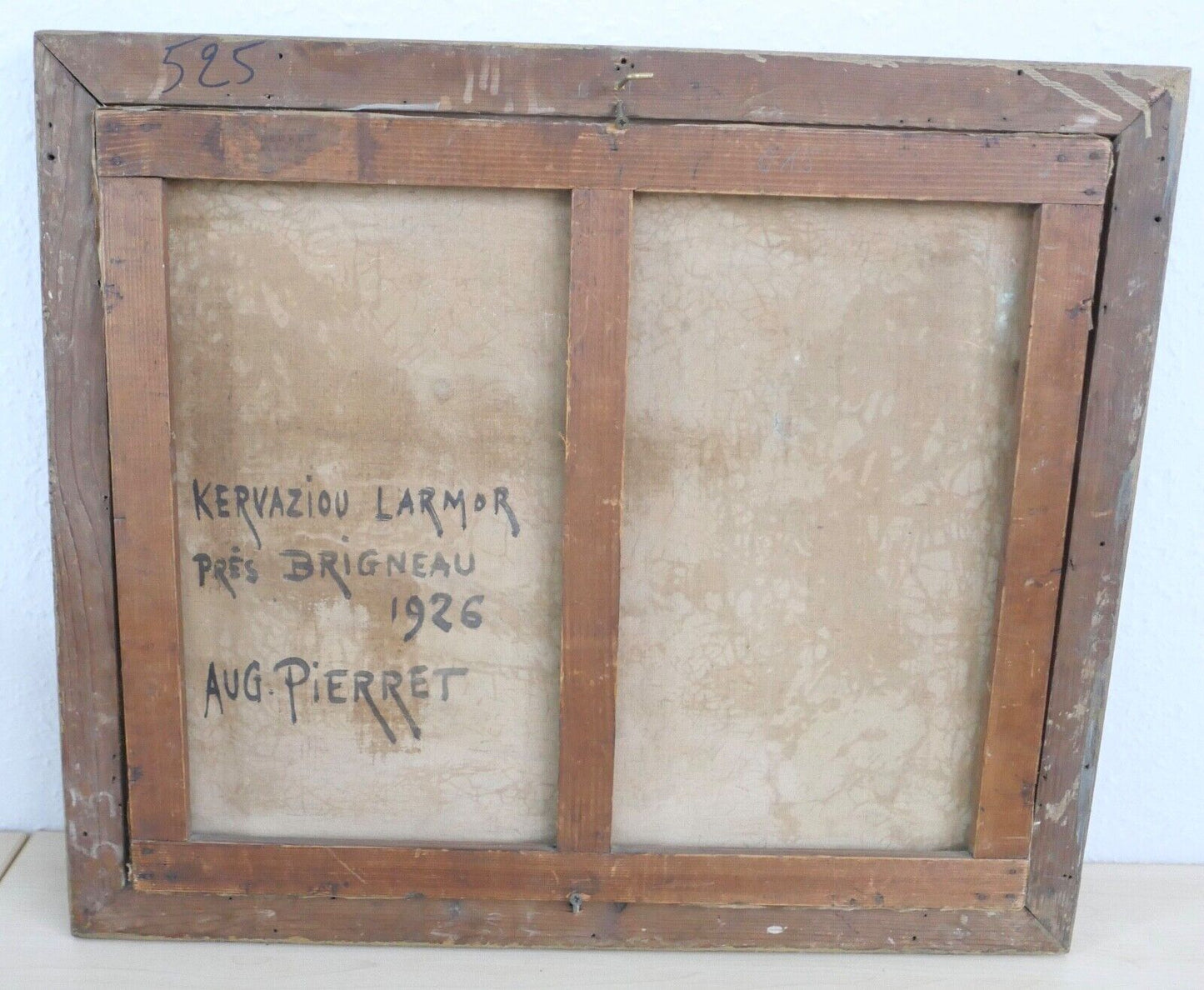 54 x 63 cm Gemälde 1926 Aug. Pierret Kervaziou Larmor Öl auf Leinwand - Antikhandel-Stuttgart