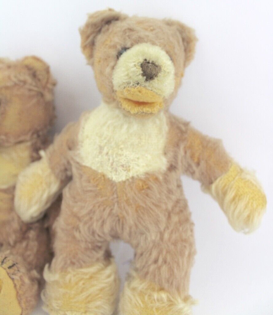 4 Alte Steiff Teddy Bär old Bear Stofftier 22-30 cm Knopf im Ohr Brummstimme - Antikhandel-Stuttgart