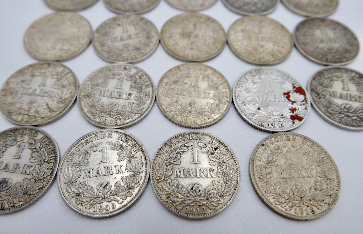 19x 1 Mark 1901 1905 1909 1910 1912 1914 1915 J D G A Silbermünze Jäger J.17 - Antikhandel-Stuttgart