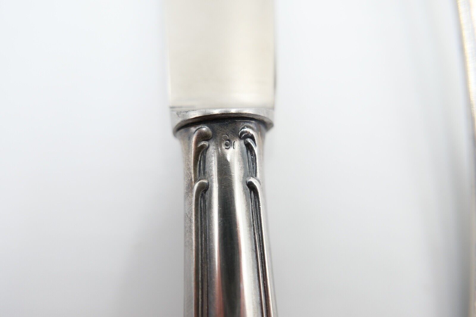 1920 Besteck 3 teilig S.J. & Co. versilbert 90 Monogramm LM / ML mit Etui - Antikhandel-Stuttgart