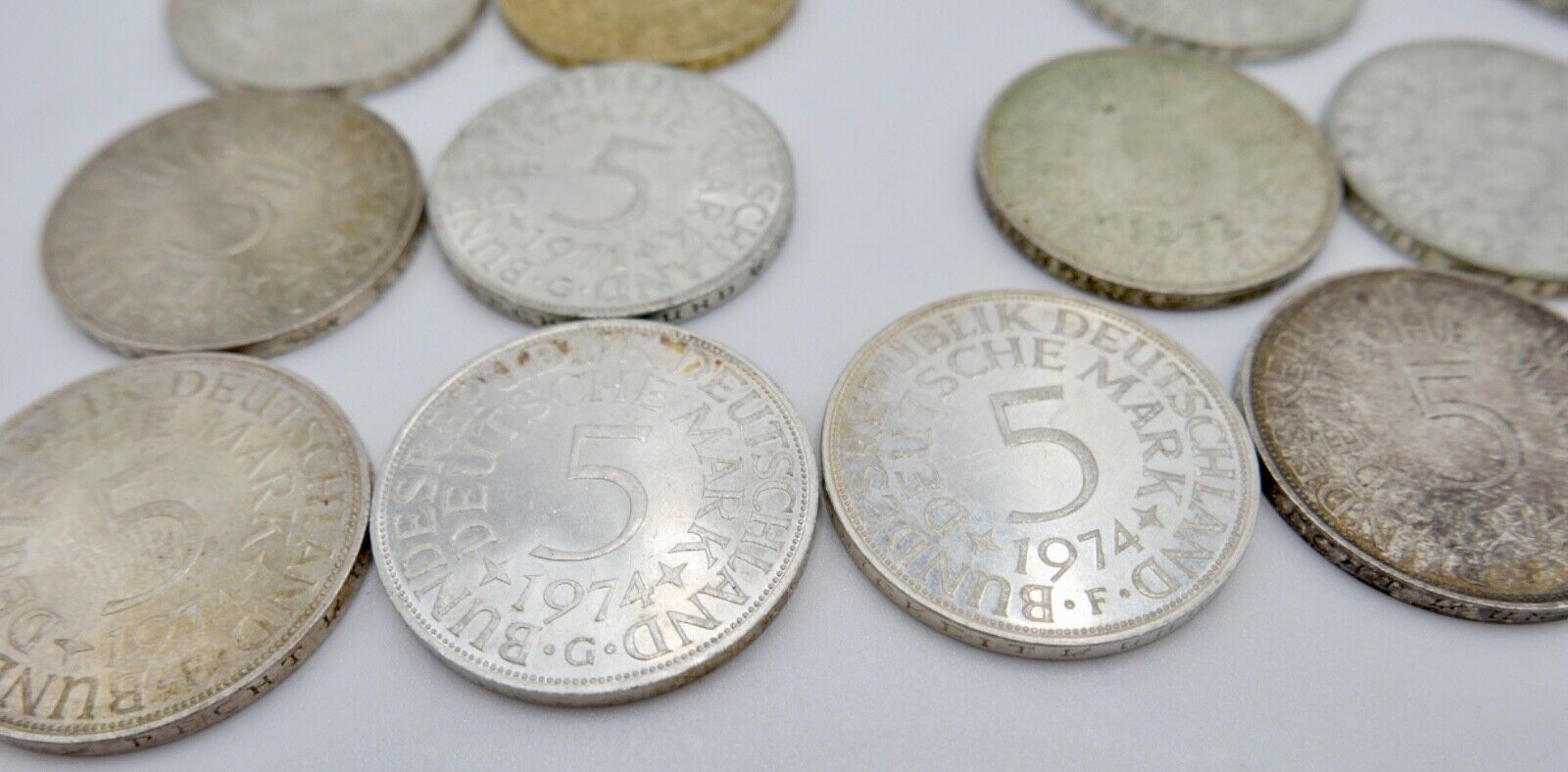 1951-1974 Konvolut LOT 34x 5 DM Silbermünzen J.387 Silberadler PP Heiermann - Antikhandel-Stuttgart