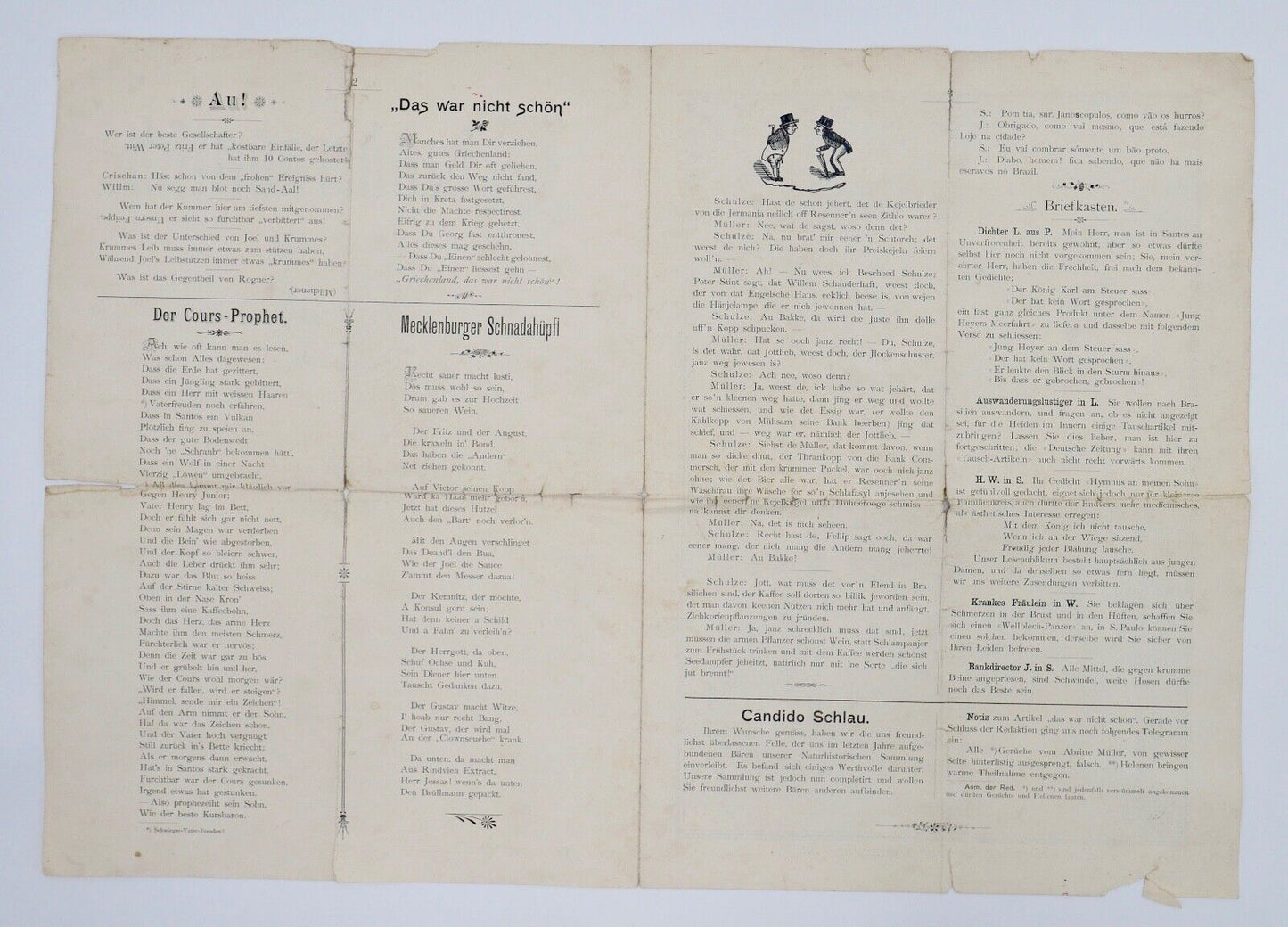 1897 Kladderadatsch Humoristisch-satirisches Wochenblatt 1. Jahrgang Nr. 1 - Antikhandel-Stuttgart