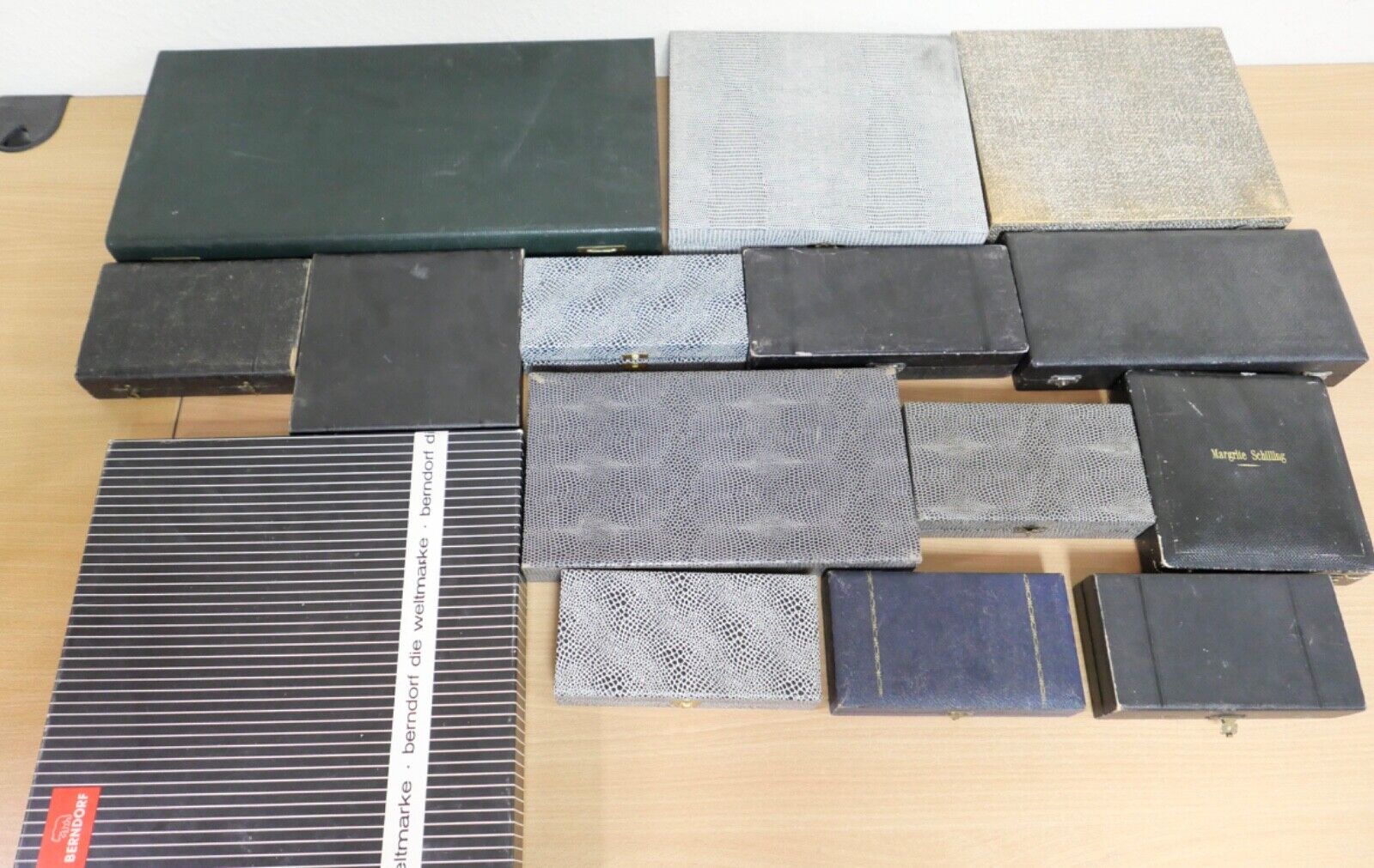 Konvolut antik alte Besteckkasten Aufbewahrung BERNDORF WENZ SCHILLING MAYER - Antikhandel-Stuttgart