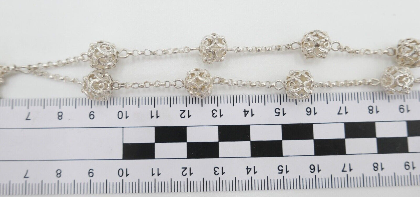 Antiker Filigraner Rosenkranz / Gebetskette Kreuz Silber um 1870 - Antikhandel-Stuttgart