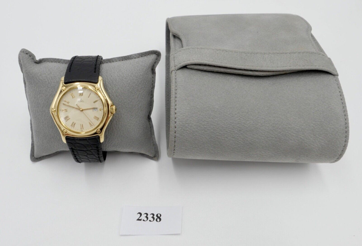 EBEL 1911 Sport Herren Damen Unisex Uhr 750 18K Ø 35mm Ref 887902 mit Lederband - Antikhandel-Stuttgart