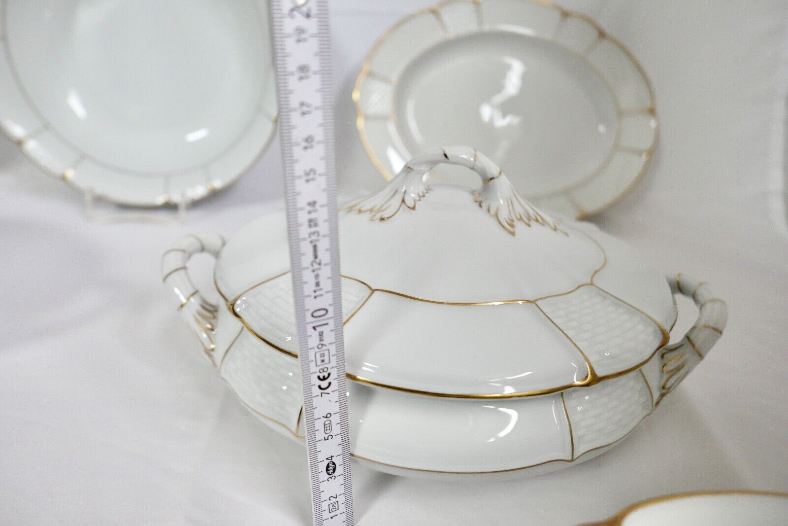 28 tlg. Rosenthal Speiseservice Ph.Rosenthal Goldrand Korbrand Barock 1930er - Antikhandel-Stuttgart